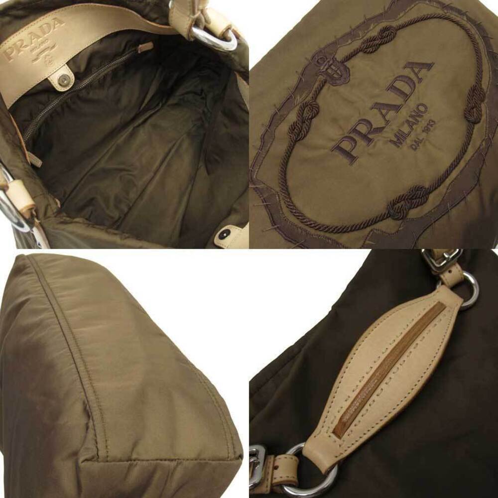 Prada Shoulder Bag Khaki Green Leather - Picture 3 of 3
